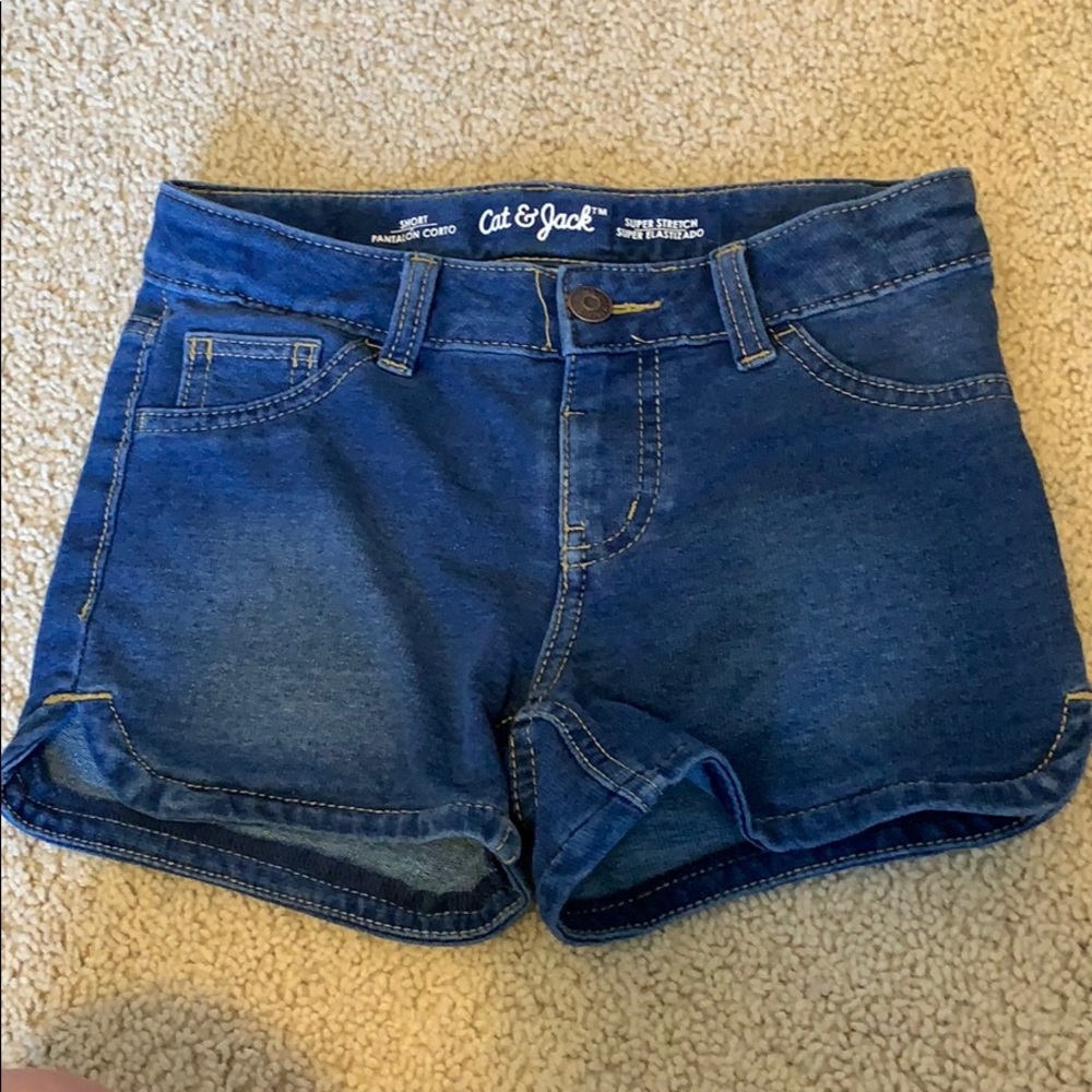 Dark wash jean shorts